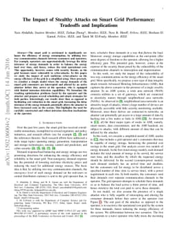 The Impact of Stealthy Attacks on Smart Grid Performance: Tradeoffs and
  Implications