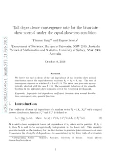 Tail dependence convergence rate for the bivariate skew normal under the
  equal-skewness condition