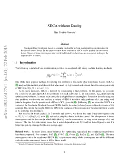 SDCA without Duality