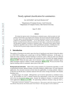 Nearly optimal classification for semimetrics