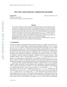First-order regret bounds for combinatorial semi-bandits