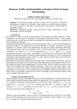 Shannon, Tsallis and Kaniadakis entropies in bi-level image thresholding