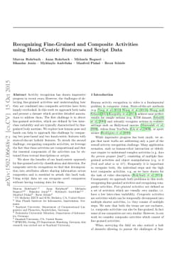 Recognizing Fine-Grained and Composite Activities using Hand-Centric
  Features and Script Data