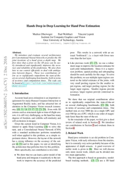Hands Deep in Deep Learning for Hand Pose Estimation
