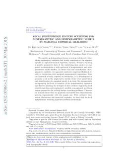 Local independence feature screening for nonparametric and
  semiparametric models by marginal empirical likelihood