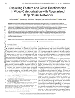 Exploiting Feature and Class Relationships in Video Categorization with
  Regularized Deep Neural Networks