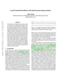 Local Translation Prediction with Global Sentence Representation