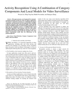 Activity Recognition Using A Combination of Category Components And
  Local Models for Video Surveillance