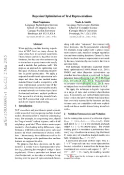 Bayesian Optimization of Text Representations