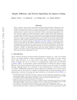 Simple, Efficient, and Neural Algorithms for Sparse Coding