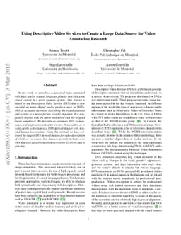 Using Descriptive Video Services to Create a Large Data Source for Video
  Annotation Research