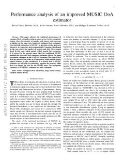 Performance analysis of an improved MUSIC DoA estimator
