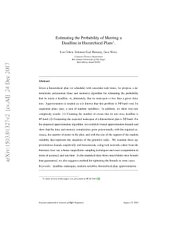Estimating the Probability of Meeting a Deadline in Hierarchical Plans
