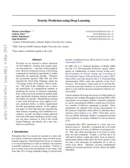 Toxicity Prediction using Deep Learning