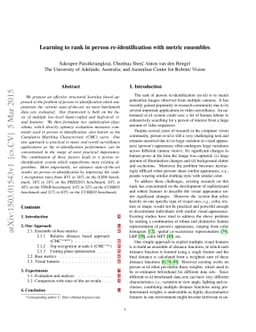 Learning to rank in person re-identification with metric ensembles