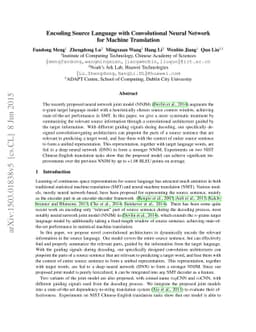 Encoding Source Language with Convolutional Neural Network for Machine
  Translation