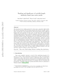 Ranking and significance of variable-length similarity-based time series
  motifs