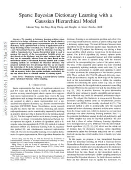 Sparse Bayesian Dictionary Learning with a Gaussian Hierarchical Model