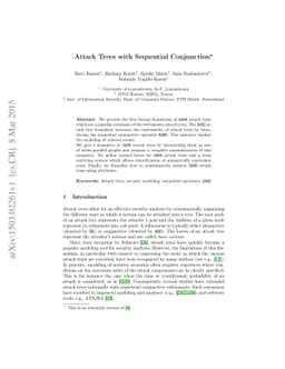 Attack Trees with Sequential Conjunction