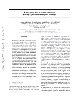 Kernel-Based Just-In-Time Learning for Passing Expectation Propagation
  Messages