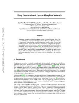 Deep Convolutional Inverse Graphics Network
