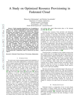A Study on Optimized Resource Provisioning in Federated Cloud