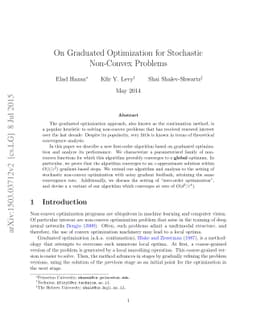 On Graduated Optimization for Stochastic Non-Convex Problems