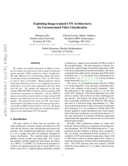 Exploiting Image-trained CNN Architectures for Unconstrained Video
  Classification