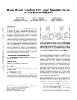 Mining Missing Hyperlinks from Human Navigation Traces: A Case Study of
  Wikipedia