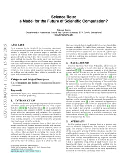 Science Bots: a Model for the Future of Scientific Computation?