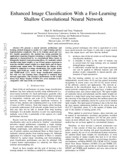 Enhanced Image Classification With a Fast-Learning Shallow Convolutional
  Neural Network