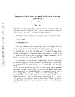 Cryptanalysis of some protocols using matrices over group rings