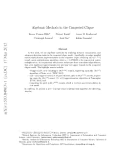 Algebraic Methods in the Congested Clique