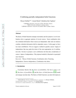 Combining partially independent belief functions