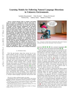 Learning Models for Following Natural Language Directions in Unknown
  Environments