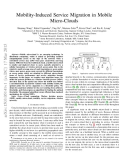 Mobility-Induced Service Migration in Mobile Micro-Clouds