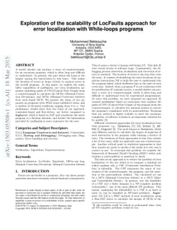 Exploration of the scalability of LocFaults approach for error
  localization with While-loops programs
