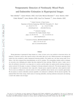 Nonparametric Detection of Nonlinearly Mixed Pixels and Endmember
  Estimation in Hyperspectral Images