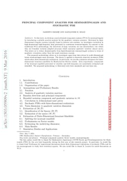 Principal Components Analysis for Semimartingales and Stochastic PDE