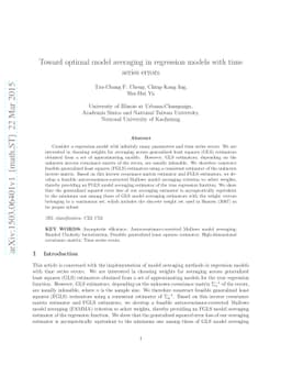 Toward optimal model averaging in regression models with time series
  errors