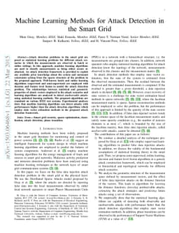 Machine Learning Methods for Attack Detection in the Smart Grid