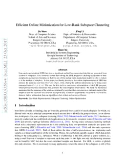 Efficient Online Minimization for Low-Rank Subspace Clustering