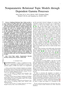 Nonparametric Relational Topic Models through Dependent Gamma Processes