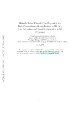 Globally Tuned Cascade Pose Regression via Back Propagation with
  Application in 2D Face Pose Estimation and Heart Segmentation in 3D CT Images