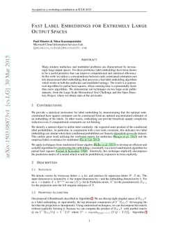 Fast Label Embeddings for Extremely Large Output Spaces