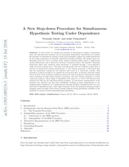 A New Step-down Procedure for Simultaneous Hypothesis Testing Under
  Dependence