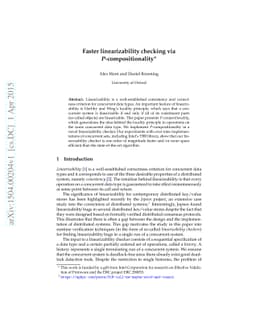 Faster linearizability checking via $P$-compositionality