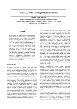 Direct l_(2,p)-Norm Learning for Feature Selection