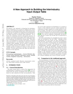 A New Approach to Building the Interindustry Input--Output Table