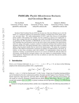 PASSCoDe: Parallel ASynchronous Stochastic dual Co-ordinate Descent